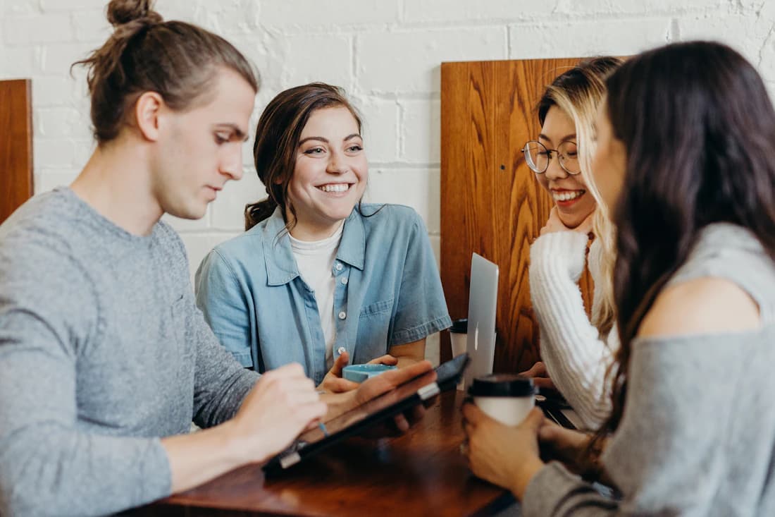 Social team managing channels together